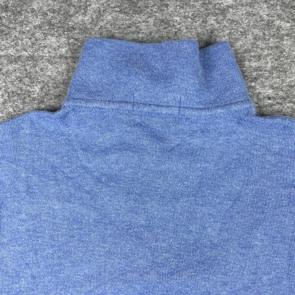 Polo Ralph Lauren Sweater Mens M Blue Estate Rib 1/4 Zip Cotton Preppy Pullover
